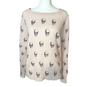 Skull Cashmere Light Pink Crew Neck Sweater Size Medium